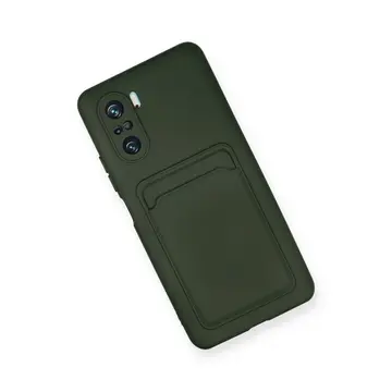 Xiaomi Mi 11i Kılıf Kelvin Kartvizitli Silikon - Koyu Yeşil
