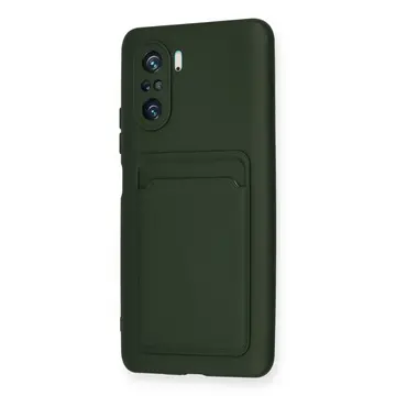 Xiaomi Mi 11i Kılıf Kelvin Kartvizitli Silikon - Koyu Yeşil