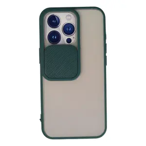 İphone 13 Pro Kılıf Palm Buzlu Kamera Sürgülü Silikon - Yeşil