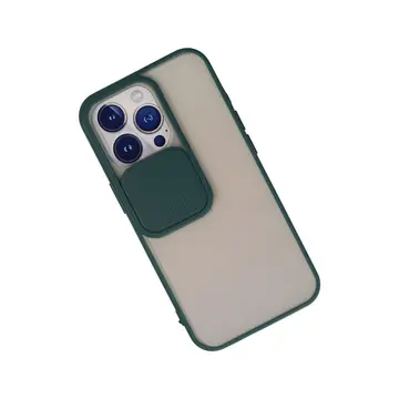 İphone 13 Pro Kılıf Palm Buzlu Kamera Sürgülü Silikon - Yeşil