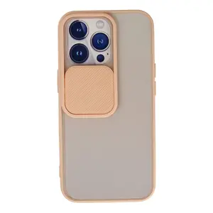 İphone 13 Pro Kılıf Palm Buzlu Kamera Sürgülü Silikon - Pembe