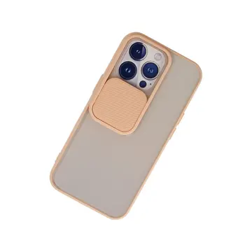 İphone 13 Pro Kılıf Palm Buzlu Kamera Sürgülü Silikon - Pembe