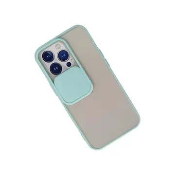 İphone 13 Pro Kılıf Palm Buzlu Kamera Sürgülü Silikon - Turkuaz