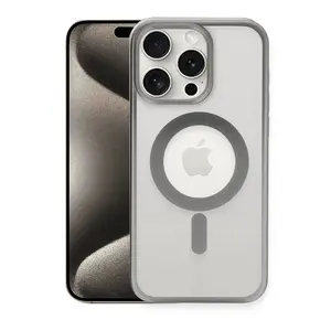 İphone 15 Pro Kılıf Erozi Magsafe Kapak - Gümüş