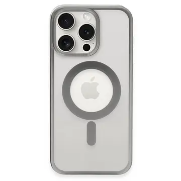 İphone 15 Pro Kılıf Erozi Magsafe Kapak - Gümüş