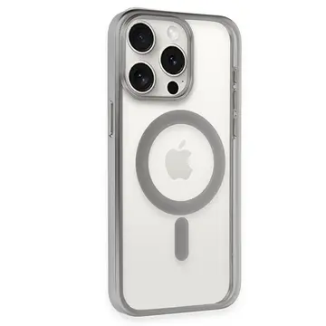 İphone 15 Pro Kılıf Erozi Magsafe Kapak - Gümüş