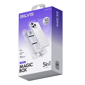 İphone 14 Pro Max Bilvis 5in1 3d Magic Cam Ekran Koruyucu - Siyah