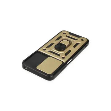 Xiaomi Poco M5 Kılıf Pars Lens Yüzüklü Silikon - Gold