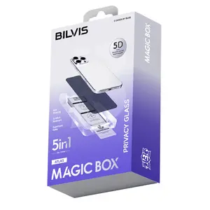 İphone 16 Bilvis 5in1 5d Magic Hayalet Cam Ekran Koruyucu - Siyah