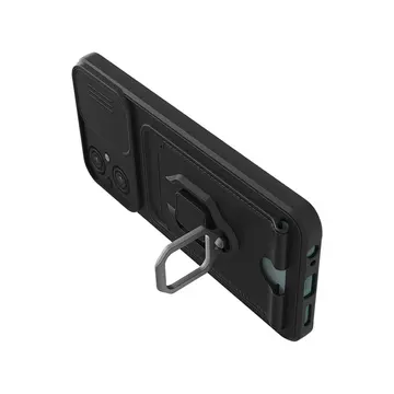 Xiaomi Poco M5 Kılıf Zuma Kartvizitli Yüzüklü Silikon - Siyah