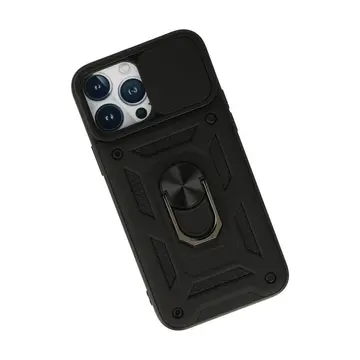 İphone 13 Pro Kılıf Pars Lens Yüzüklü Silikon - Siyah