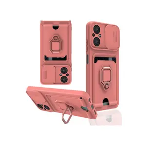 Xiaomi Poco M5 Kılıf Zuma Kartvizitli Yüzüklü Silikon - Pembe