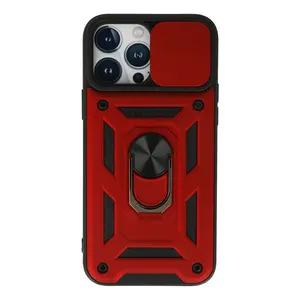 İphone 13 Pro Kılıf Pars Lens Yüzüklü Silikon - Kırmızı