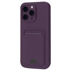 İphone 16 Plus Kılıf Kelvin Kartvizitli Silikon - Derin Mor