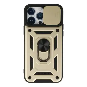 İphone 13 Pro Max Kılıf Pars Lens Yüzüklü Silikon - Gold