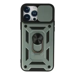 İphone 13 Pro Max Kılıf Pars Lens Yüzüklü Silikon - Yeşil