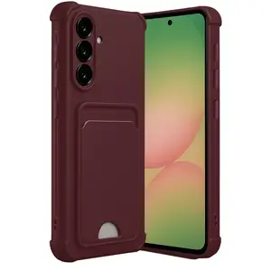 Samsung Galaxy A36 Kılıf Kelvin Kartvizitli Silikon - Bordo