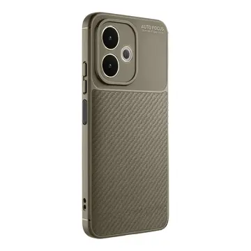 Oppo A5 Pro 4g Kılıf Auto Focus Karbon Kapak - Kahverengi
