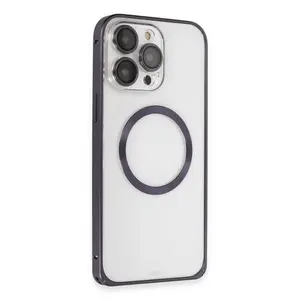 Joko  İphone 14 Pro Kılıf Metal Bumper Magneticsafe Kapak - Derin Mor