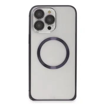 Joko  İphone 14 Pro Kılıf Metal Bumper Magneticsafe Kapak - Derin Mor
