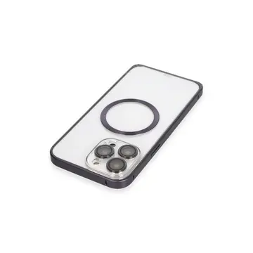 Joko  İphone 14 Pro Kılıf Metal Bumper Magneticsafe Kapak - Derin Mor