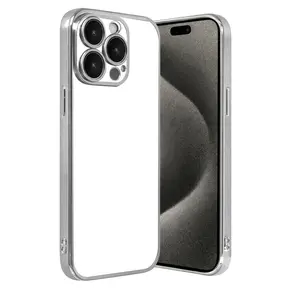 İphone 15 Pro Max Razer Lensli Silikon - Gümüş