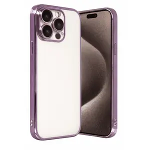 İphone 15 Pro Max Razer Lensli Silikon - Mor