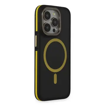 Joko  İphone 14 Pro Kılıf Rocky Magsafe Kapak - Siyah-sarı