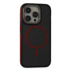 Joko  İphone 14 Pro Max Kılıf Rocky Magsafe Kapak - Siyah-kırmızı