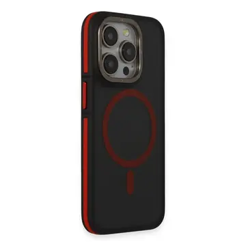 Joko  İphone 14 Pro Max Kılıf Rocky Magsafe Kapak - Siyah-kırmızı