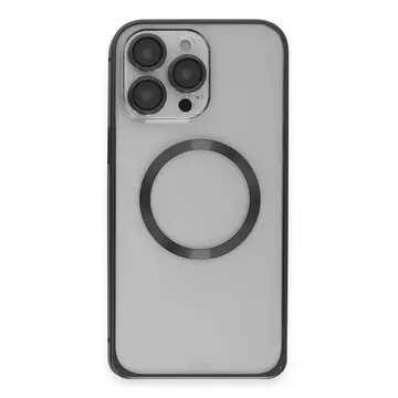 Joko  İphone 15 Pro Max Kılıf Metal Bumper Magneticsafe Kapak - Siyah