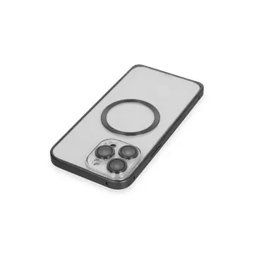 Joko  İphone 15 Pro Max Kılıf Metal Bumper Magneticsafe Kapak - Siyah