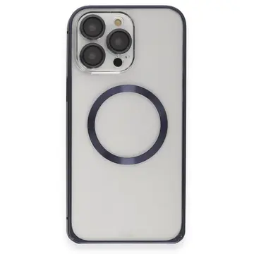 Joko  İphone 15 Pro Max Kılıf Metal Bumper Magneticsafe Kapak - Lacivert