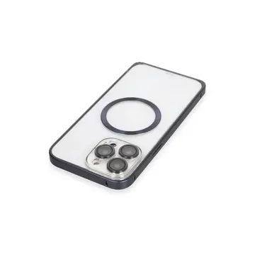 Joko  İphone 15 Pro Max Kılıf Metal Bumper Magneticsafe Kapak - Lacivert