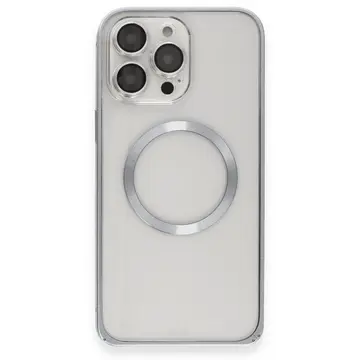 Joko  İphone 15 Pro Max Kılıf Metal Bumper Magneticsafe Kapak - Gri