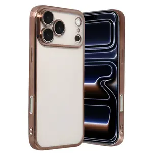 İphone 17 Pro Max Razer Lensli Silikon - Çöl Titanyum