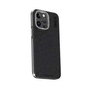 Joko  İphone 15 Pro Max Kılıf Aramid 600d Kevlar Karbon Fiber Magsafe Kapak - Gri