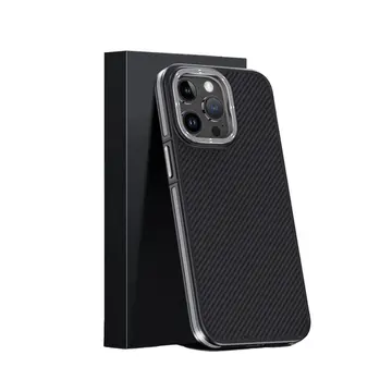 Joko  İphone 15 Pro Max Kılıf Aramid 600d Kevlar Karbon Fiber Magsafe Kapak - Gri