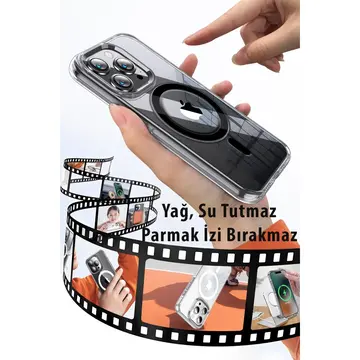 Joko  İphone 14 Pro Kılıf Crystal Magsafe Kapak - Siyah