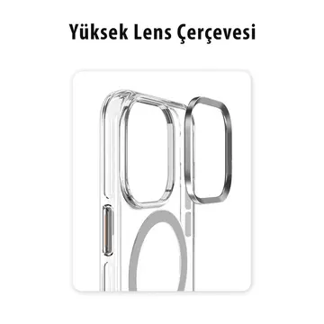 Joko  İphone 14 Pro Kılıf Crystal Magsafe Kapak - Siyah