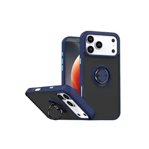 İphone 17 Pro Max Montreal Yüzüklü Silikon Kapak - Lacivert