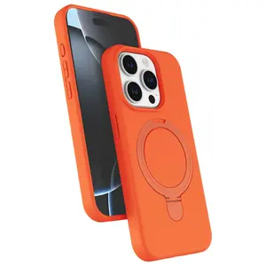 İphone 14 Pro Max Regal Magsafe Standlı Kapak - Turuncu