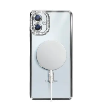 Samsung Galaxy A06 Joke Simli Magneticsafe Kılıf - Gümüş