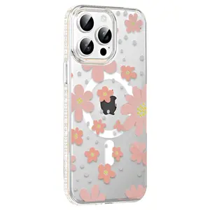 Joko  İphone 14 Pro Max Floral Magsafe Kapak - Pembe