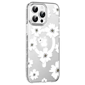 Joko  İphone 15 Pro Floral Magsafe Kapak - Beyaz