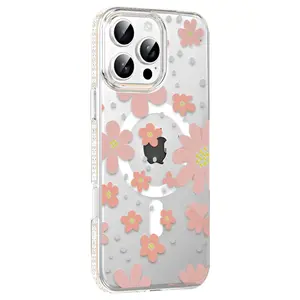 Joko  İphone 16 Pro Floral Magsafe Kapak - Pembe