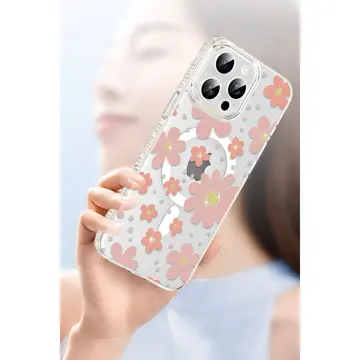 Joko  İphone 16 Pro Max Floral Magsafe Kapak - Beyaz
