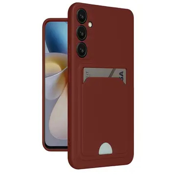 Samsung Galaxy A55 5g Kılıf Kelvin Kartvizitli Silikon - Bordo