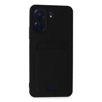 Xiaomi Redmi 13c Kılıf Kelvin Kartvizitli Silikon - Siyah