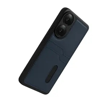 Oppo A38 Sara Kartvizitli Deri Kılıf - Lacivert